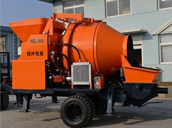 Aimix exported JBS40 electric concrete mixer with pump to Pakistan